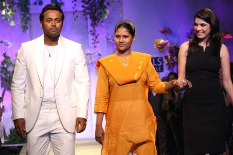 Leander Peas during a special show at the Wills Lifestyle India Fashion week 2012,in New Delhi on Friday. .