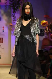 A model displays a creation by designers Rohit Gandhi Rahul Khanna during a special show at the Wills Lifestyle India Fashion week 2012,in New Delhi on Friday. .