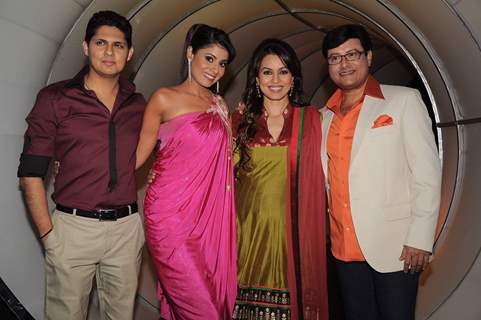 Mahima Chaudhary and Sachin Pilgaonkar on the sets of Chote Miyan Filmcity. .