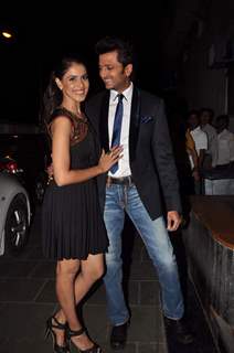 Genelia D'Souza and Ritesh Deshmukh on the sets of Dance India Dance. .