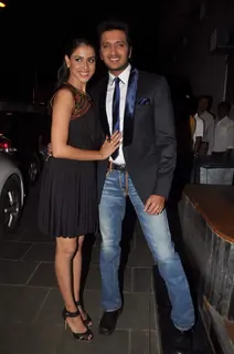 Genelia D'Souza and Ritesh Deshmukh on the sets of Dance India Dance. .