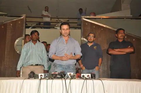Saif Ali Khan holds a press conference on the issue of his arrest & subsequent bail in the Iqbal Sharma assault case at his house in Bandra
