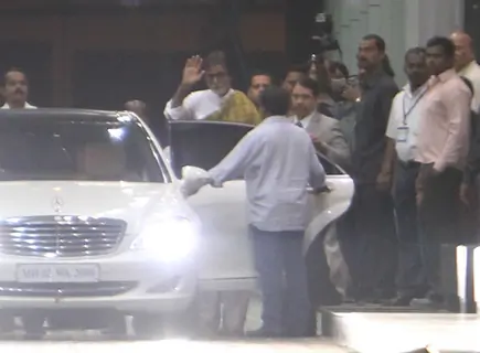 Amitabh Bachchan after being discharged from the Seven Hills Hospital in Mumbai