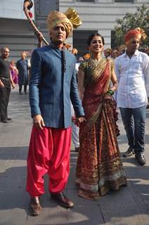 Riteish and Genelia  at his brother's  Dheeraj's wedding to Honey Bhagnani at Hotel Grand Hyatt. .