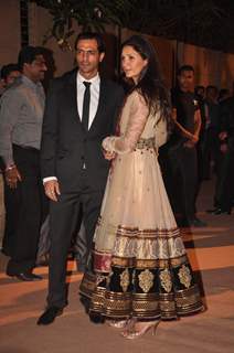 Arjun Rampal with his wife at Honey Bhagnani wedding reception. .
