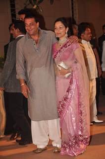 Sanjay Dutt with his wife at Honey Bhagnani wedding reception. .