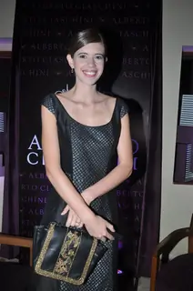 Kalki Koechlin unveils the premier luxury collection of Hidesign which has been designed by Alberto Ciaschini at Bungalow 9 in Mumbai