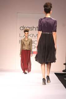 Celebs at Drashta Sarvaiya show at Lakme Fashion Week 2012 Day 1