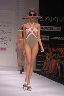 Model walk the ramp for Masaba Shivan Naresh show at Lakme Fashion Week day 1 at Grand Hyatt in Mumbai. .