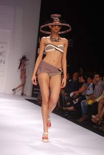 Model walk the ramp for Masaba Shivan Naresh show at Lakme Fashion Week day 1 at Grand Hyatt in Mumbai. .