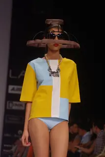 Model walk the ramp for Masaba Shivan Naresh show at Lakme Fashion Week day 1 at Grand Hyatt in Mumbai. .