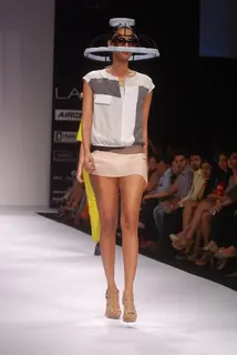 Model walk the ramp for Masaba Shivan Naresh show at Lakme Fashion Week day 1 at Grand Hyatt in Mumbai. .