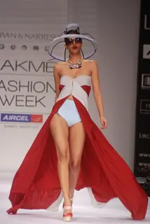 Model walk the ramp for Masaba Shivan Naresh show at Lakme Fashion Week day 1 at Grand Hyatt in Mumbai. .