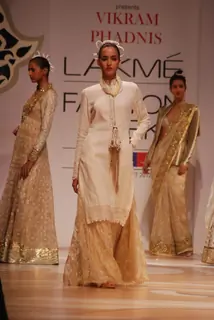 Model walk the ramp for designer Vikram Phadnis on day 1 of the Lakme Fashion Week at Grand Hyatt in Mumbai. .