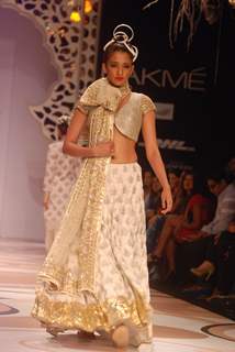 Model walk the ramp for designer Vikram Phadnis on day 1 of the Lakme Fashion Week at Grand Hyatt in Mumbai. .