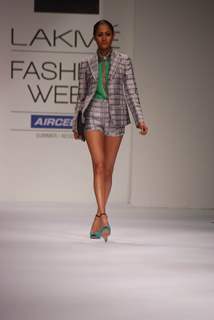 Model walk the ramp for designers Rajat k Tangri & Sailex on day 1 of the Lakme Fashion Week at Grand Hyatt in Mumbai. .