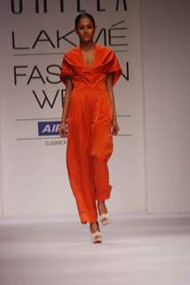 Model walk the ramp for designers Rajat k Tangri & Sailex on day 1 of the Lakme Fashion Week at Grand Hyatt in Mumbai. .