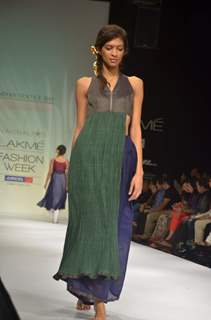 Model on the ramp for designer Vaishali Shadangule on Lakme Fashion Week day 3 in Mumbai. .
