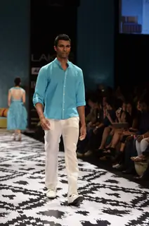 Model on the ramp for designer Anita Dongre on Lakme Fashion Week day 3 in Mumbai. .