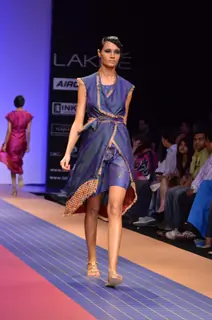 Model on the ramp for designer Deepika Govind on Lakme Fashion Week day 3 in Mumbai. .