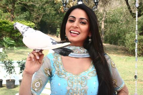 Shraddha Arya on the sets of Main Lakshmi Tere Aagan Ki