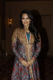 Sonakshi Sinha showstopper at the Karmik Show at LFW Summer/Resort 2012 at Hotel JW Marriott in Juhu, Mumbai