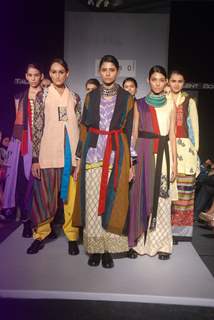 Model on the ramp for designer Garo on Lakme Fashion Week day 5 in Mumbai. .