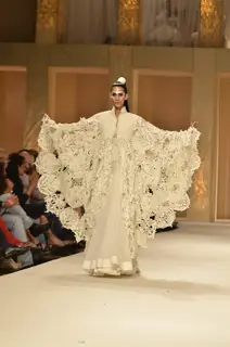 Model on the ramp for designer Rohit Bal on Lakme Fashion Week day 5 in Mumbai. .