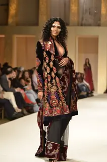 Model on the ramp for designer Rohit Bal on Lakme Fashion Week day 5 in Mumbai. .