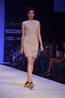 Model on the ramp for designer Sougat Paul on Lakme Fashion Week day 5 in Mumbai. .