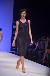 Model on the ramp for designer Sougat Paul on Lakme Fashion Week day 5 in Mumbai. .