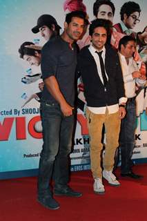 John Abraham at the first look at Vicky Donor film. .