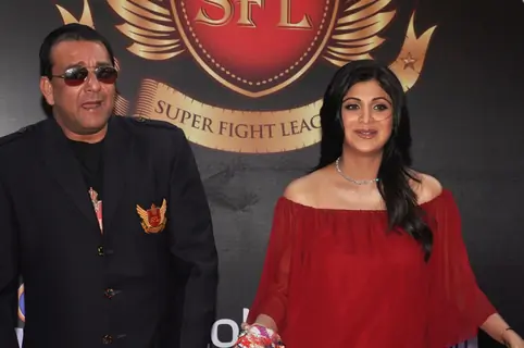 Sanjay Dutt and Shilpa Shetty at the inaugural Super Fight League