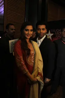 Sonam Kapoor and Karan Johar at the inaugural session of FICCI Frames 2012