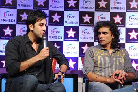 Ranbir Kapoor and Imtiaz Ali at at FICCI-Frames Seminar with Karan Johar at the FICCI FRAMES 2012 at Hotel Renaissance in Powai, Mumbai