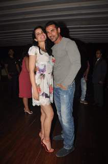 Bollywood actor John Abraham with actress Kangna Ranaut at the Shootout at Wadala movie's bash in Mumbai. .