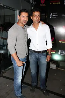 John Abraham & Sonu Sood at Shootout At Wadala party at Escobar in Bandra, Mumbai