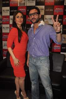 Saif Ali Khan and Kareena Kapoor promoting their next film Agent Vinod at Kurla. .