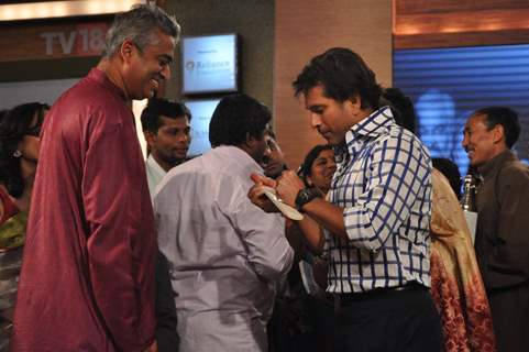 Rajdeep Sardesai and Sachin Tendulkar at CNN IBN Heroes Awards