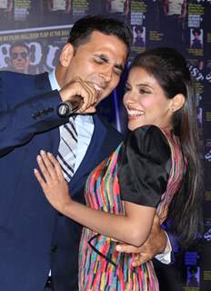 Akshay Kumar and Asin at the unveiling of cover page of latest issue of stardust magazine