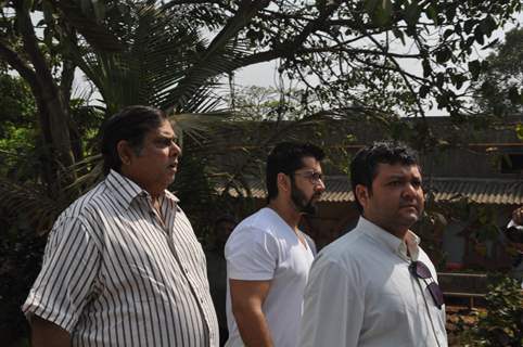 David Dhawan at Mona Kapoor's funeral at Pawan Hans in Juhu, Mumbai