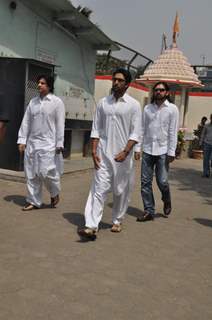 Abhishek Bachchan at Mona Kapoor's funeral at Pawan Hans in Juhu, Mumbai