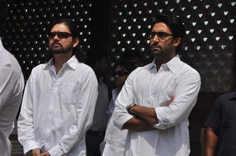 Abhishek Bachchan at Mona Kapoor's funeral at Pawan Hans