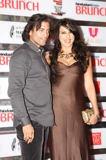 Pooja Bedi and Akashdeep Saigal at Hindustan Times Brunch Dialogues event