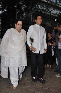 Jeetendra with Shobha Kapoor at chautha of Mona Kapoor