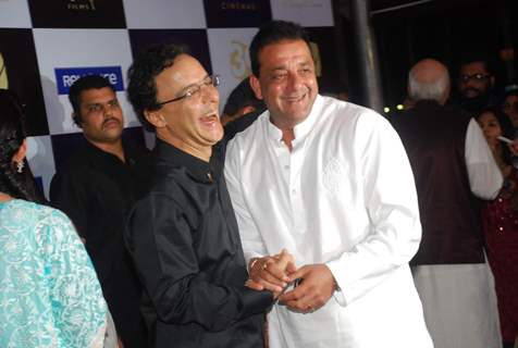 Vidhu Vinod Chopra and Sanjay Dutt at premiere of film Parinda at PVR. .