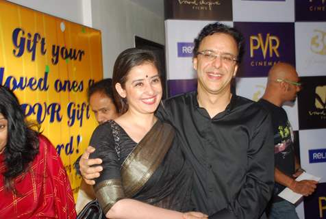 Vidhu Vinod Chopra and Manisha Koirala at premiere of film Parinda at PVR. .