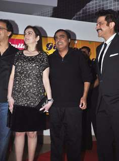 Nita Ambani, Mukesh Ambani and Anil Kapoor at premiere of film Parinda at PVR