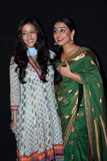 Bollywood actress Vidya Balan and Raima Sen at Parineeta screening at PVR. .