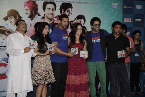 John Abraham, Yami Gautam, Ayushmann at Film Vicky Donor music launch at Inorbit Mall in Mumbai